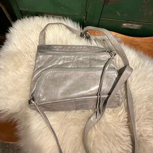 HOBO Crossbody Silver Leather Purse